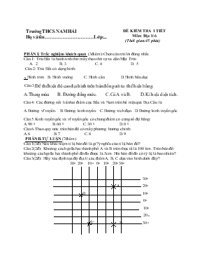 Đề kiểm tra 1 tiết môn địa lí 6 (thời gian45 phút)